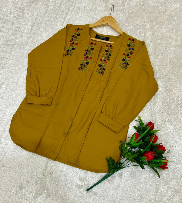 Embroidery Cotton Short Top Style