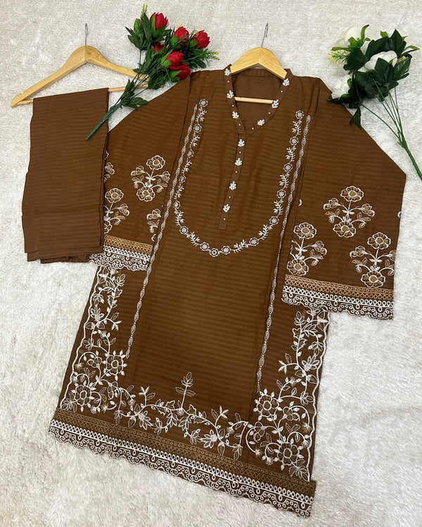 Lawn Embroidery Stitch 2 Piece Suit