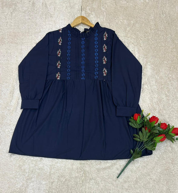 Embroidery Cotton Short Top Style